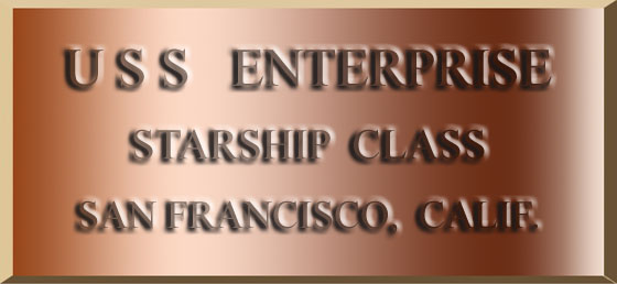 The commissioning dedication plaque of the Constitution-class heavy cruiser USS Enterprise NCC-1701